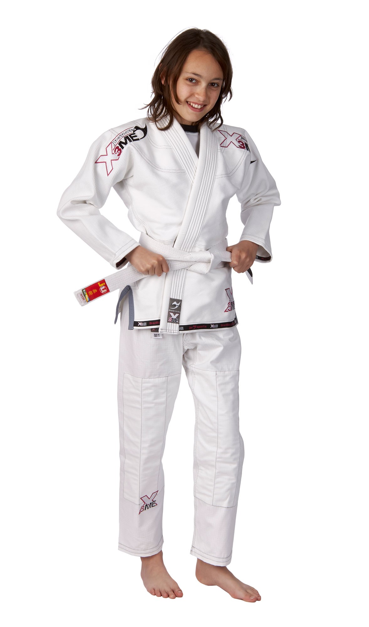 Amazona BJJ EXTREME 2.0 wit/roos (meisjes)