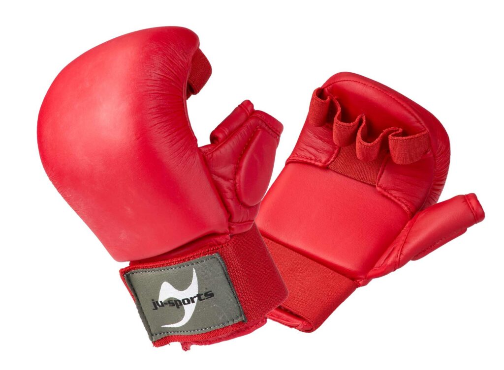 Karate handschoenen met duimen rood