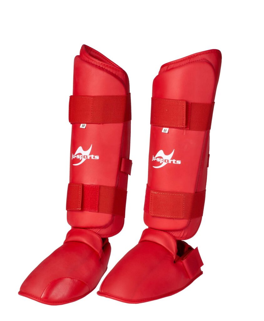 Scheenbeen en voetbeschermer Karate rood