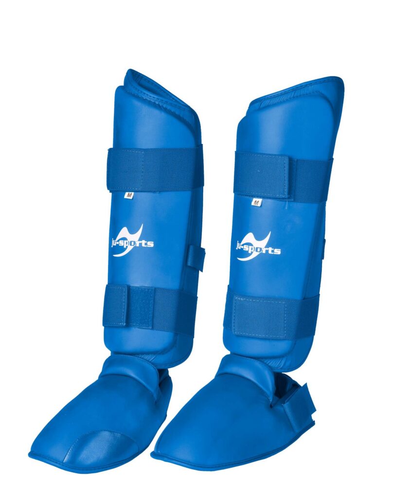 Scheenbeen en voetbeschermer Karate blauw