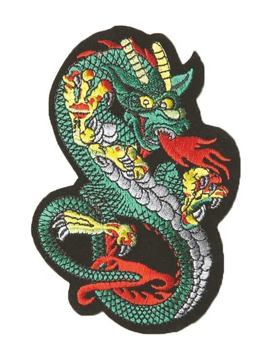 Patch dragon geel/groen