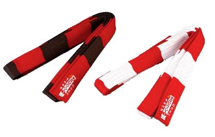 Ju-Sports Grootmeesterband Master 6e Dan rood/wit 4,5 cm - oude collectie