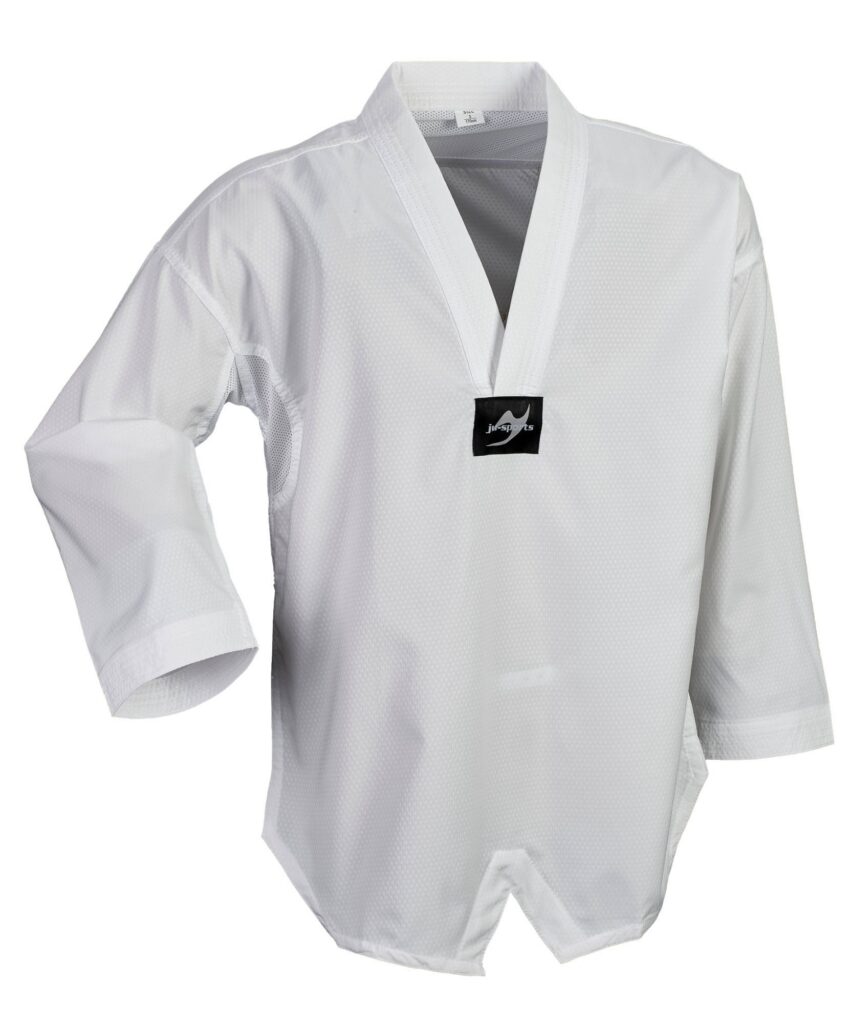 Taekwondo-pak student pro witte Revers