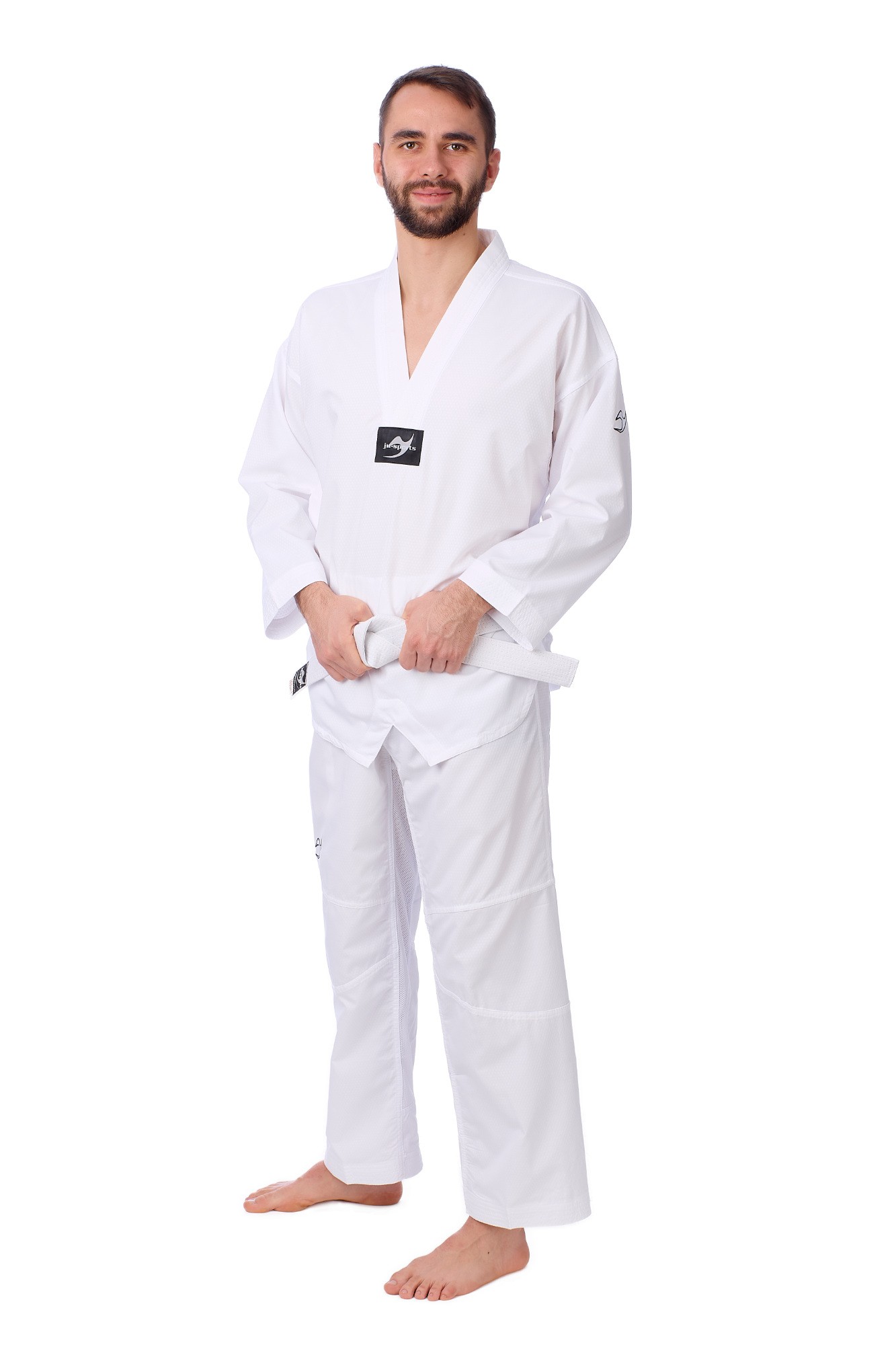 Taekwondo-pak student pro witte Revers