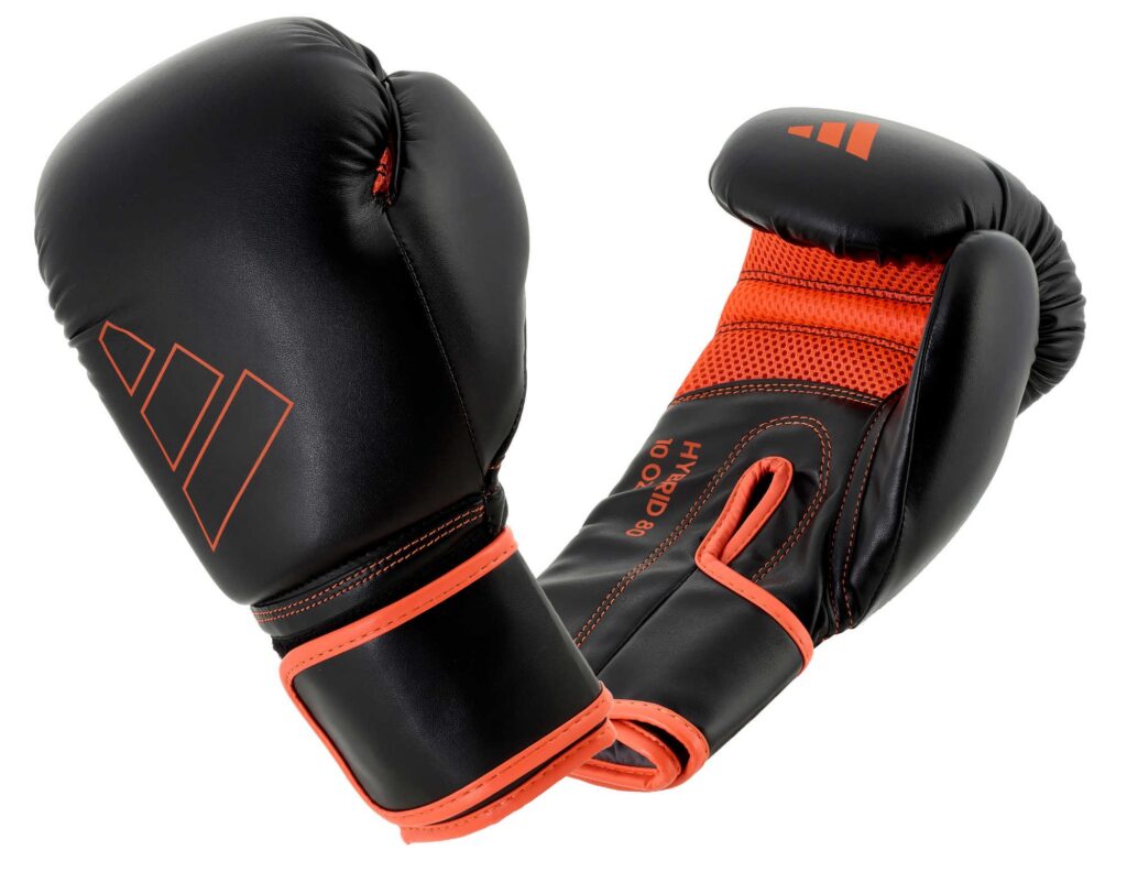 Adidas bokshandschoenen Hybrid 80, zwart/solar red, ADIH80