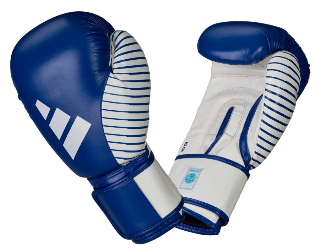 adidas Kickboxing wedstrijdhandschoen blauw/wit, adiKBWKF200