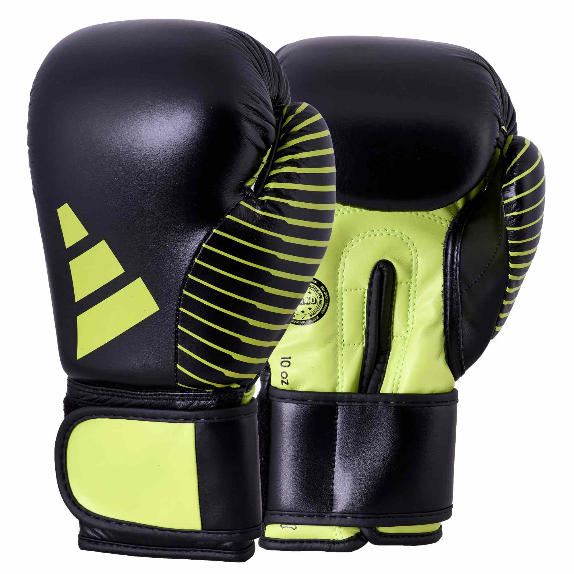 adidas Kickboxing wedstrijdhandschoen zwart/neongroen, adiKBWKF200