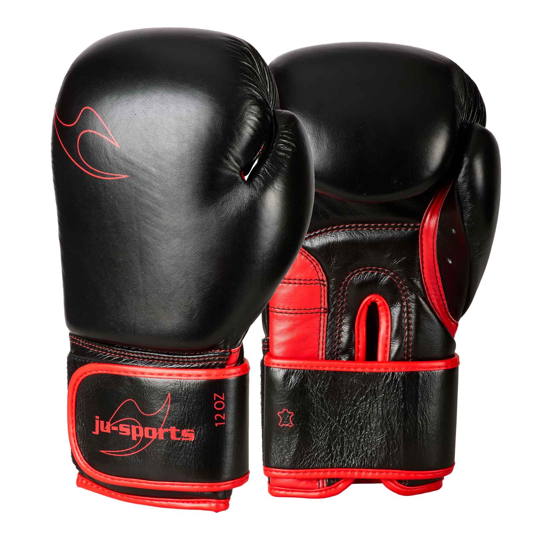 Bokshandschoen Training pro leer V2 zwart/rood