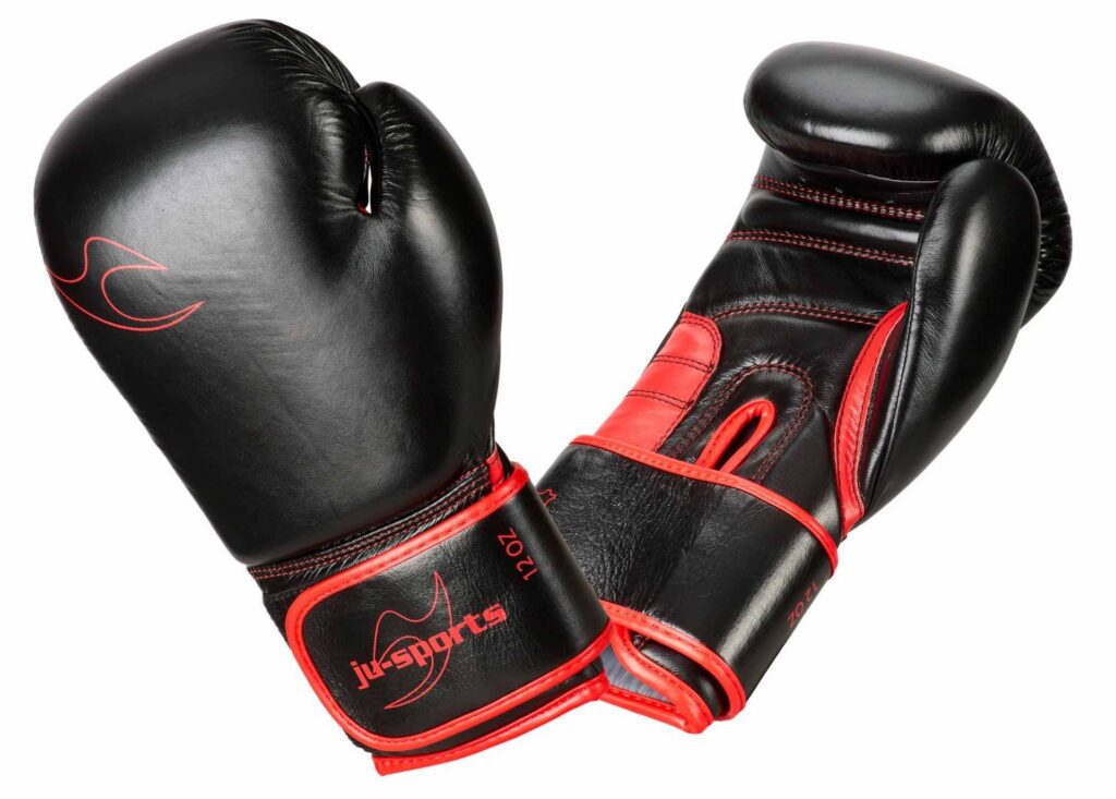 Bokshandschoen Training pro leer V2 zwart/rood