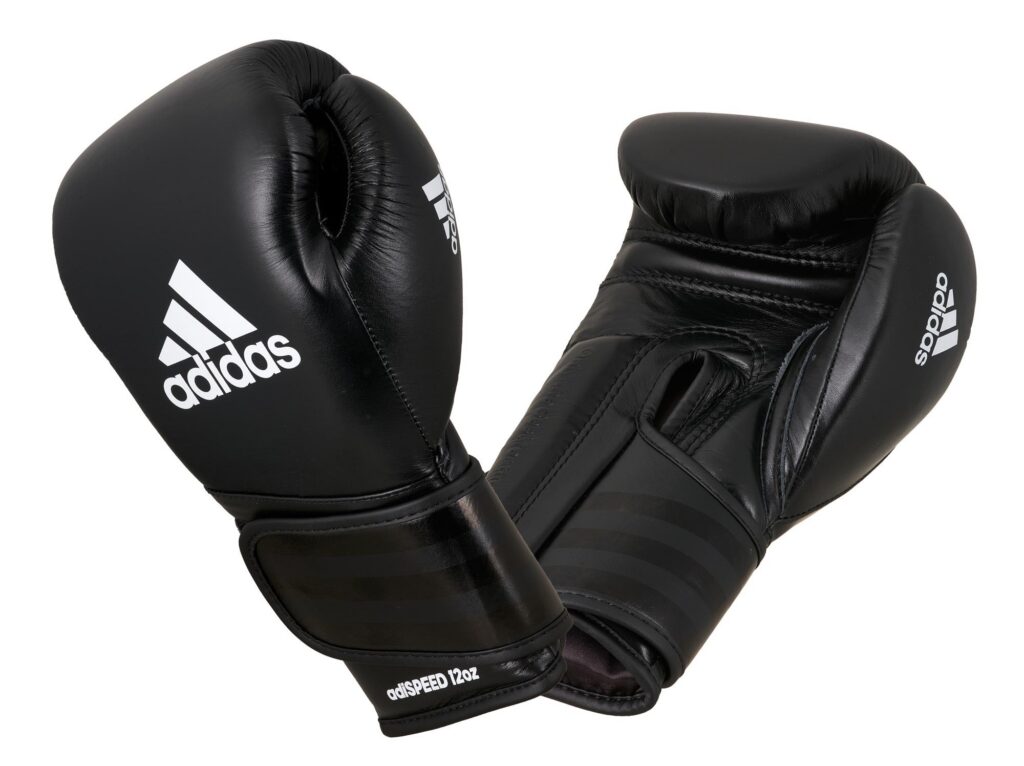 adidas adispeed bokshandschoenen met riempjes zwart/wit, ADISBG501PRO