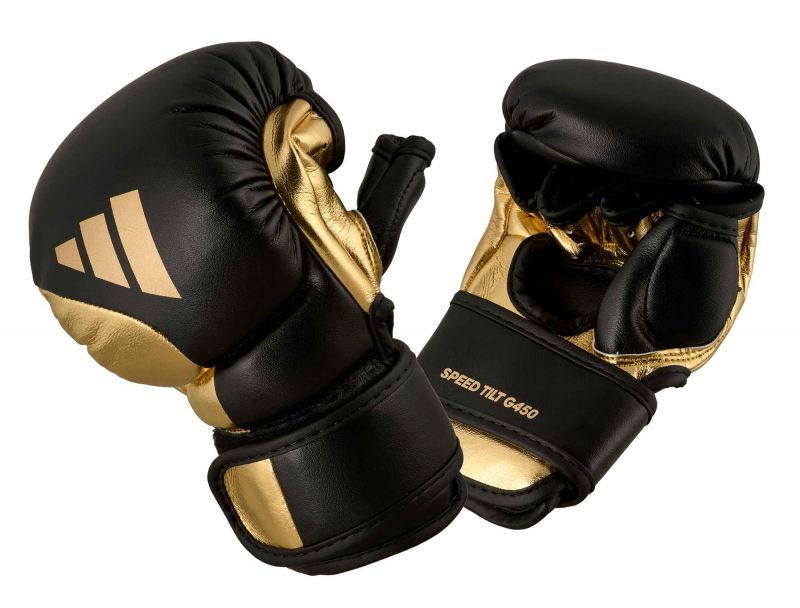 adidas Speed Tilt 450 MMA sparringhandschoen zwart/goud adiCSG450