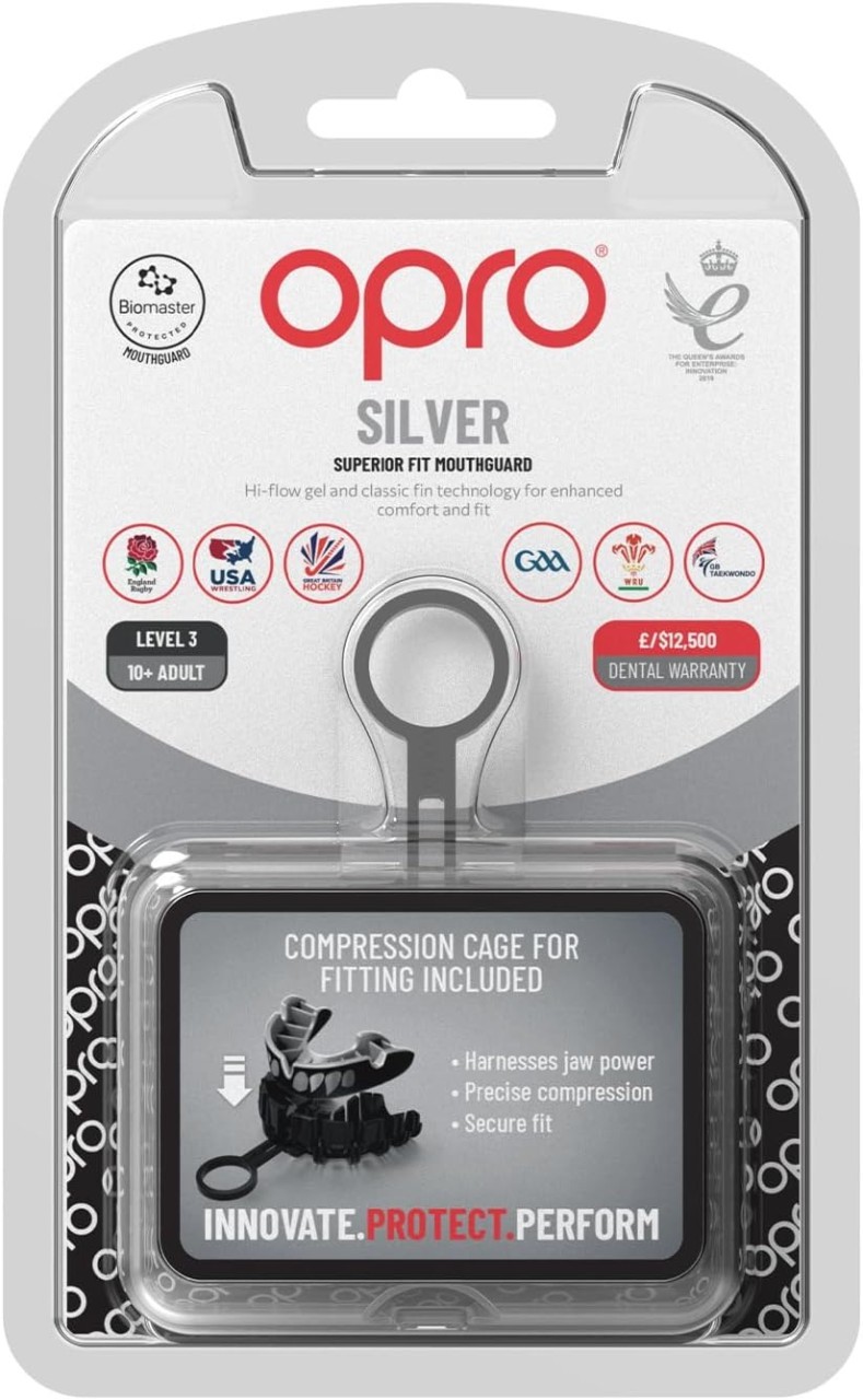 OPRO gebitsbeschermer Silver Senior GEN5 - Jaws zwart/zilver