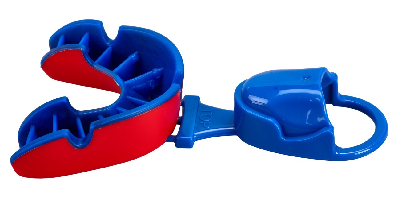 OPRO gebitsbeschermer Junior Silver - Rood/Blauw