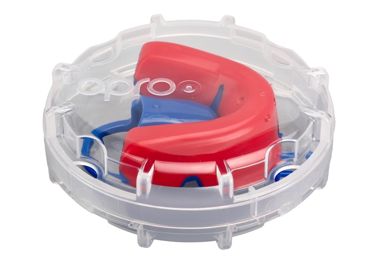OPRO gebitsbeschermer Junior Silver - Rood/Blauw