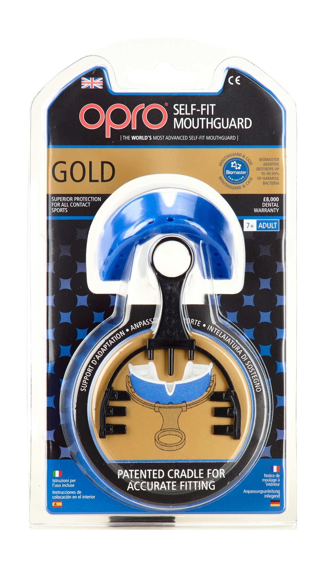 OPRO gebitsbeschermer Gold Senior blauw/parelmoer