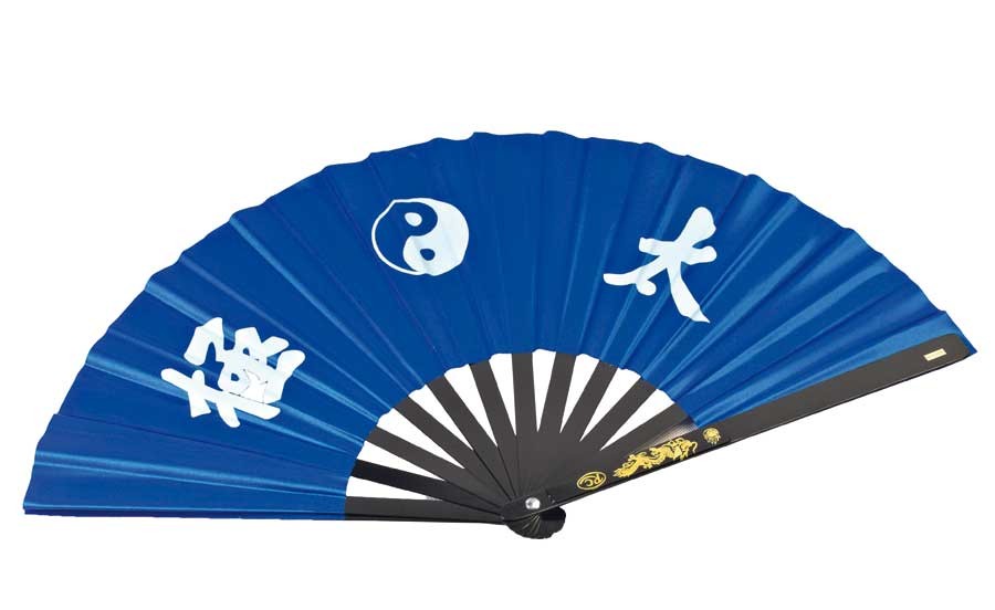 Tai Chi waaier blauw