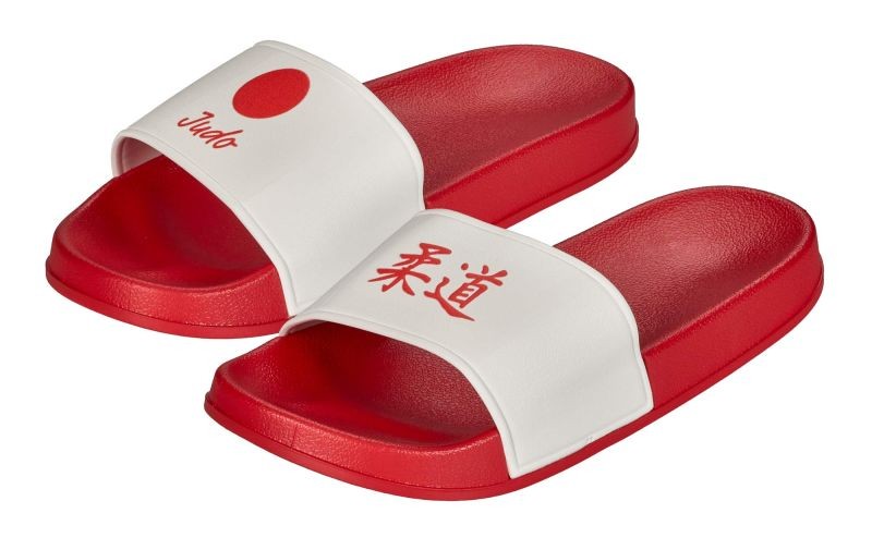 Ju-Sports badslippers Judo rood/wit