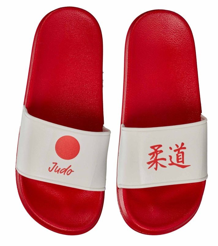 Ju-Sports badslippers Judo rood/wit