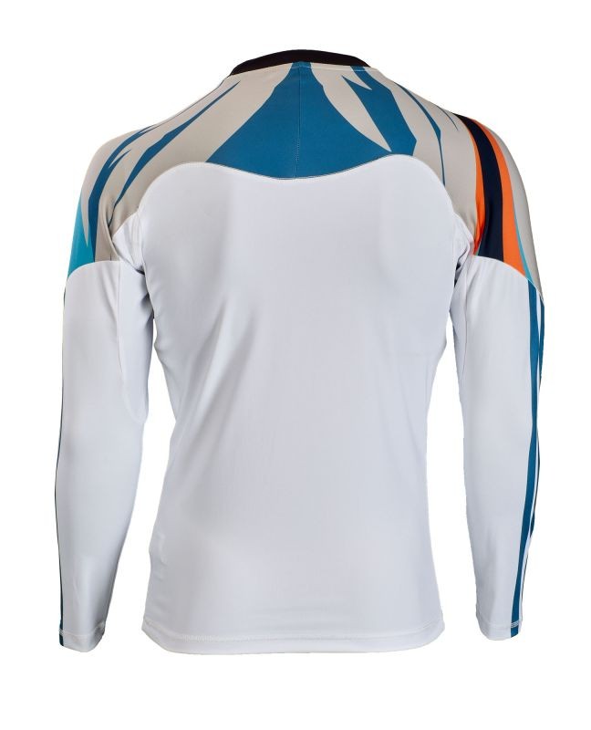Adidas Rashguard met lange mouwen wit/blauw/oranje Wave, BJJRGLS03W