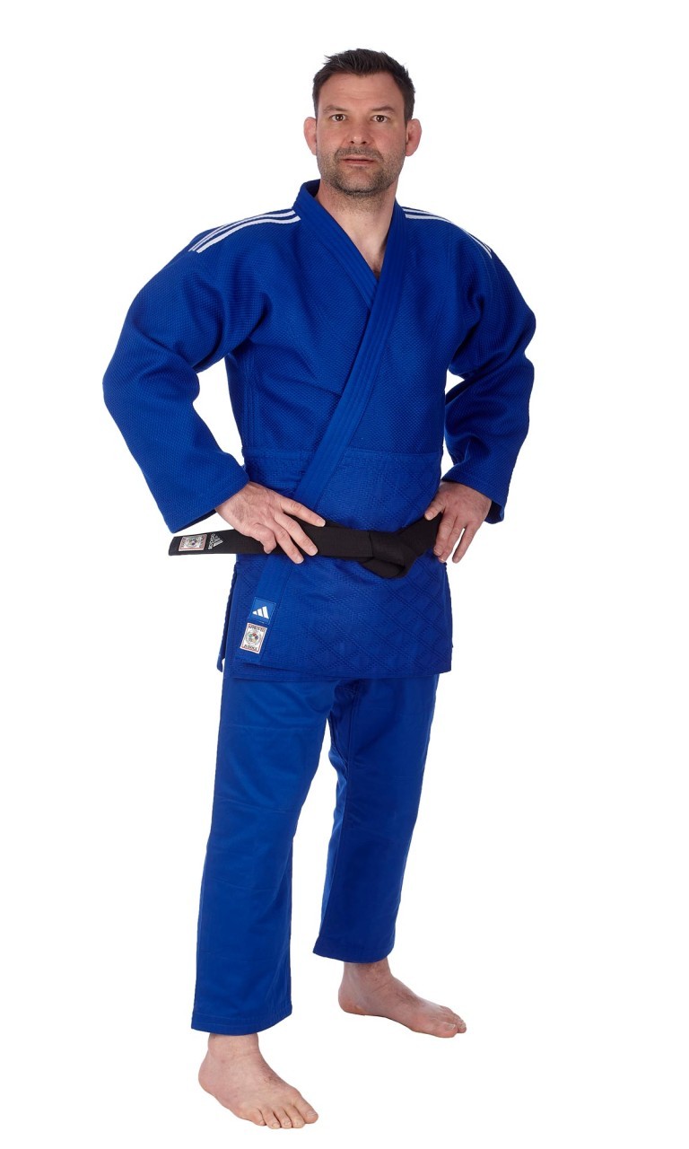 adidas judopak CHAMPION III IJF - Model 1 JIJFB blauw/witte strepen