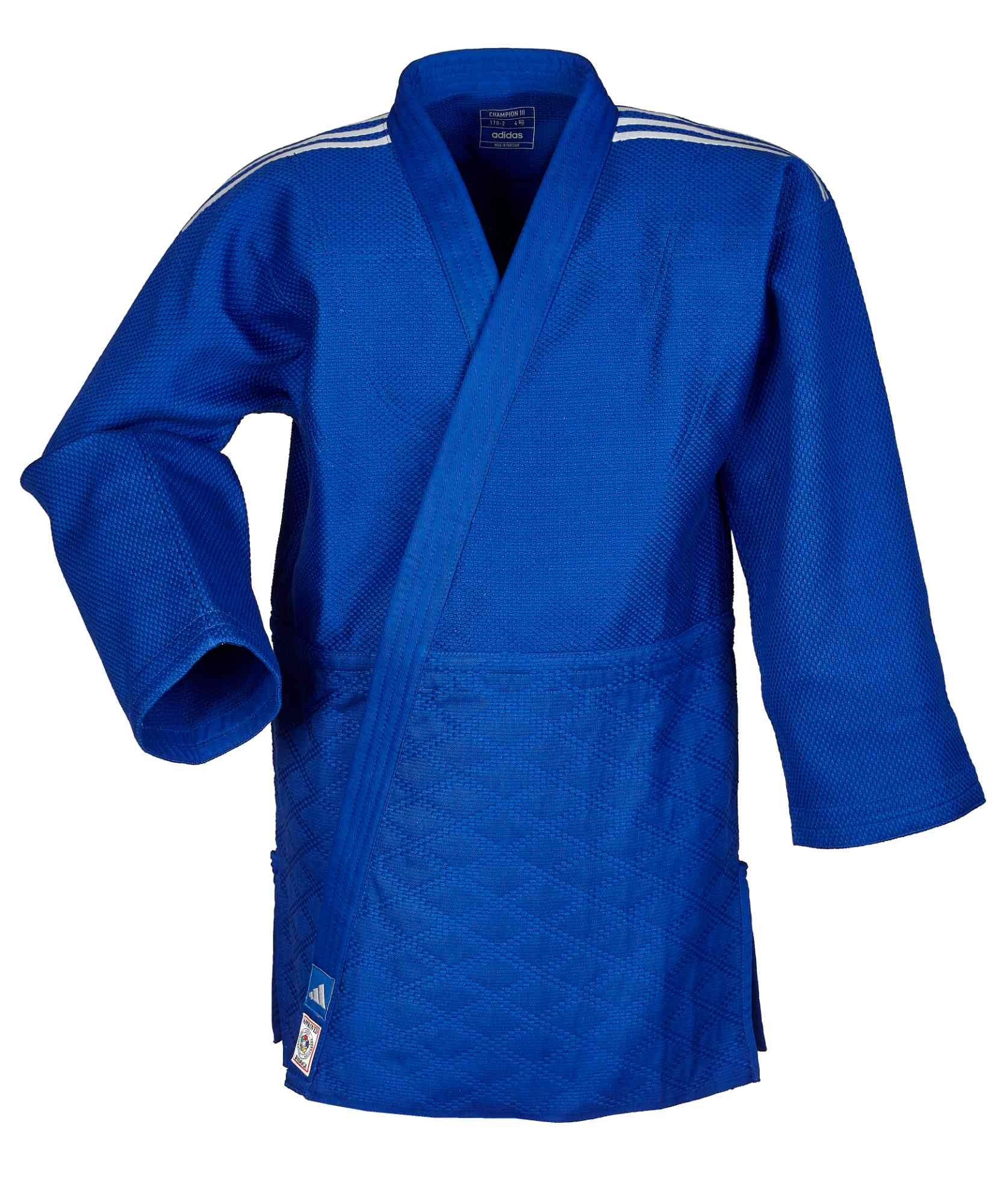 adidas judopak CHAMPION III IJF - Model 1 JIJFB blauw/witte strepen