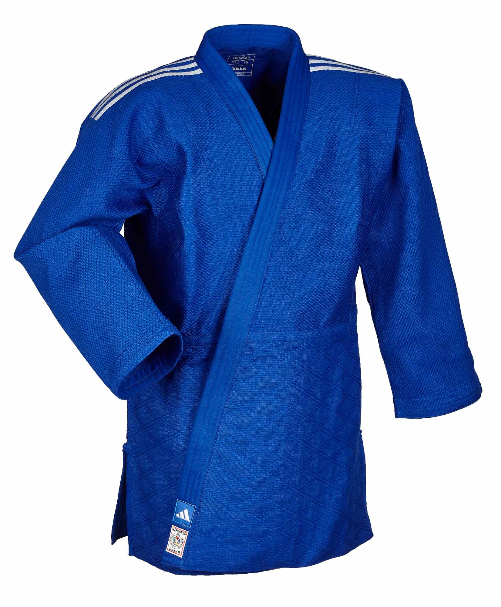 adidas judopak CHAMPION III IJF - Model 1 JIJFB blauw/witte strepen