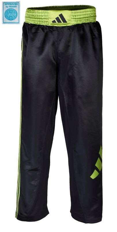 adidas kickboxbroek zwart/limoengroen, adiKBUN100T
