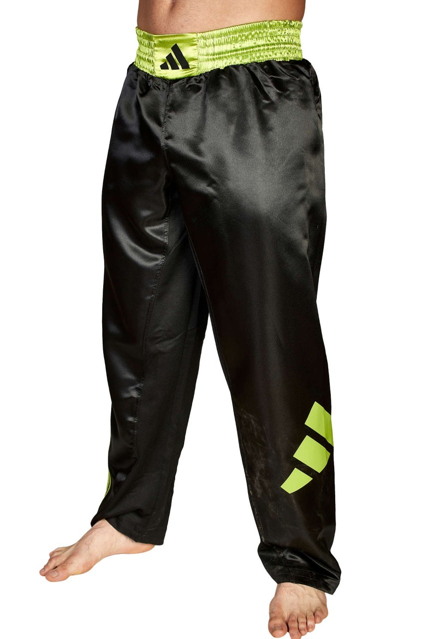 adidas kickboxbroek zwart/limoengroen, adiKBUN100T