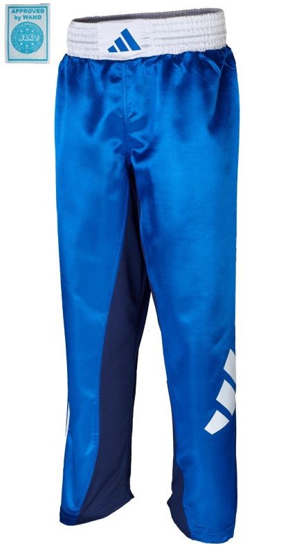 adidas kickboxbroek blauw/wit, adiKBUN100T