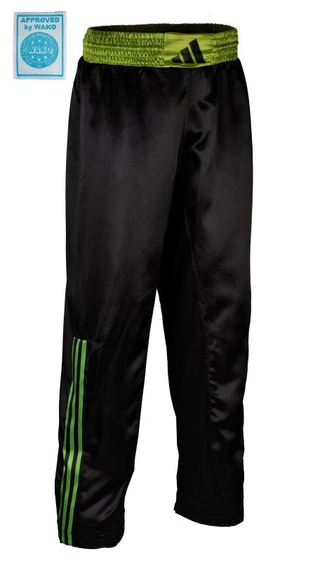 adidas kickboxbroek zwart/solar lime, adiKBUN200T