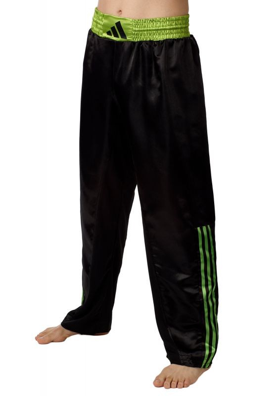 adidas kickboxbroek zwart/solar lime, adiKBUN200T