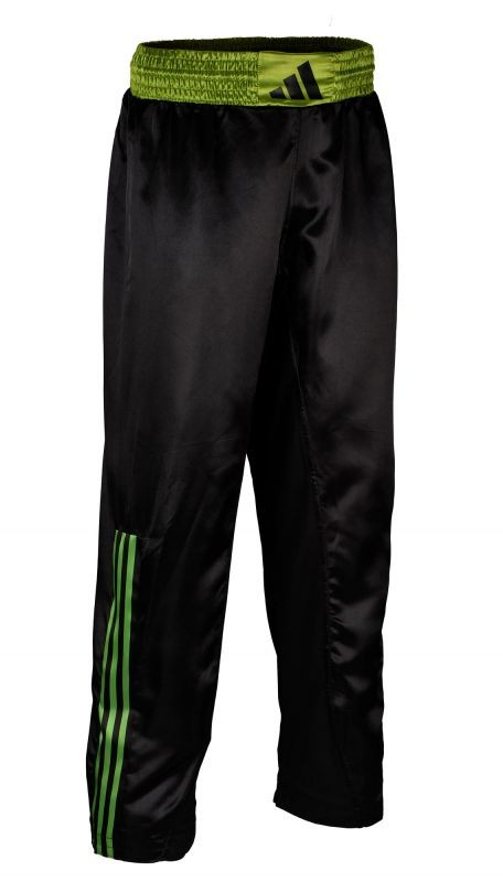 adidas kickboxbroek zwart/solar lime, adiKBUN200T