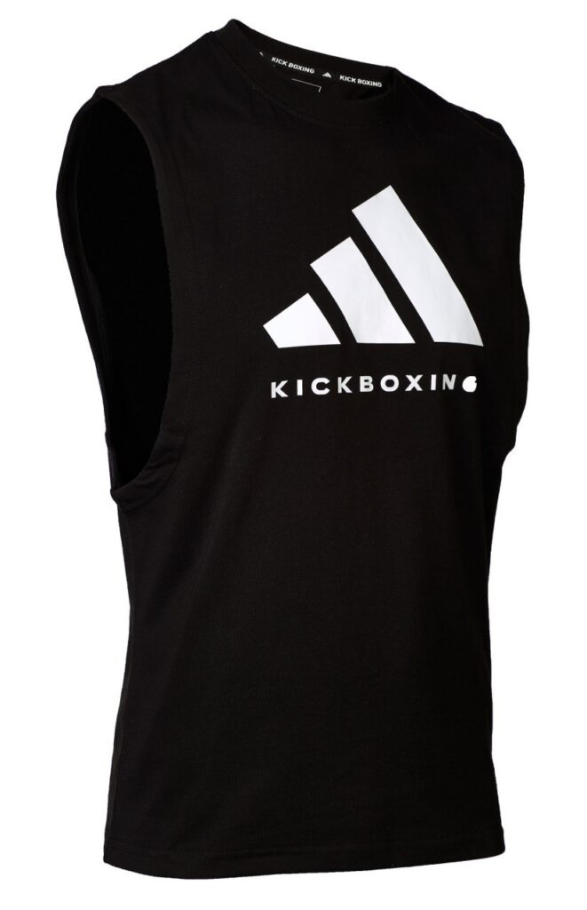 adidas Graphic mouwloze top voor kickboksen, zwart adiCLTT24-KB
