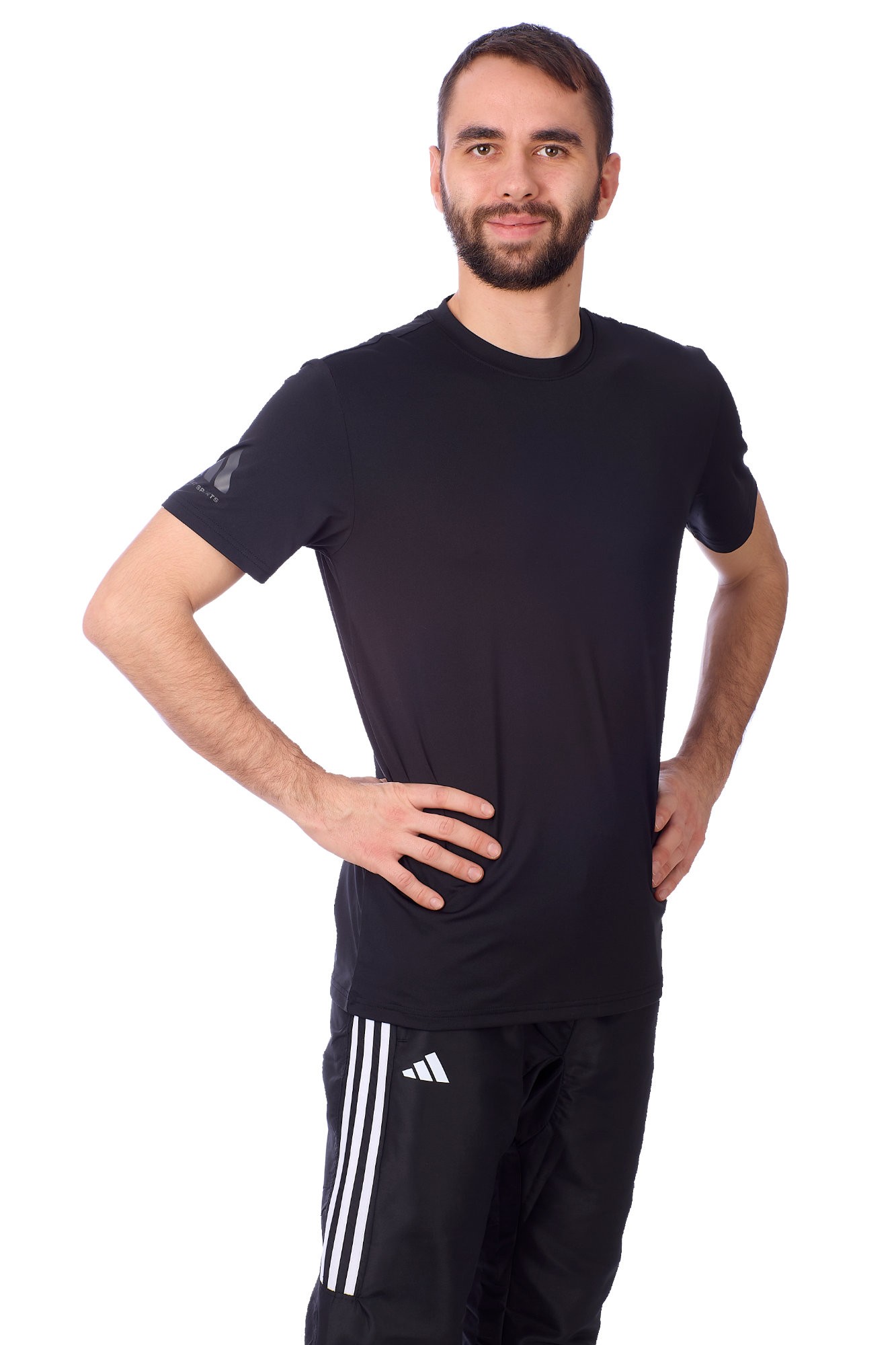 adidas promotie-T-shirt lichtzwart/grijs, adiTSG2V2CS