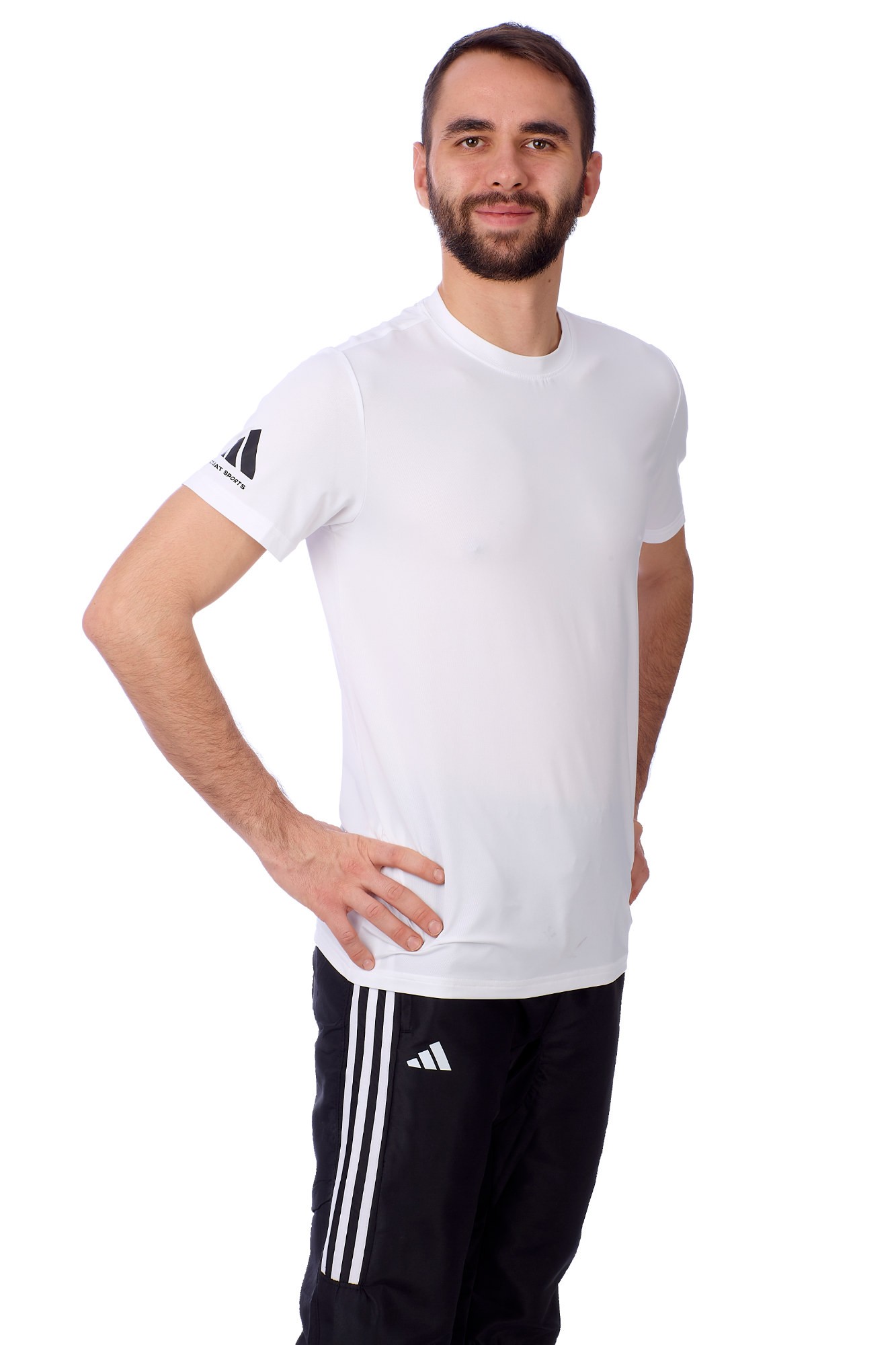 adidas promotie-T-shirt lichtwit/zwart, adiTSG2V2CS