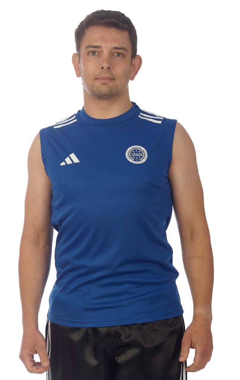 adidas Kickbox mouwloos shirt Kick Light blauw, adiWAKOST1