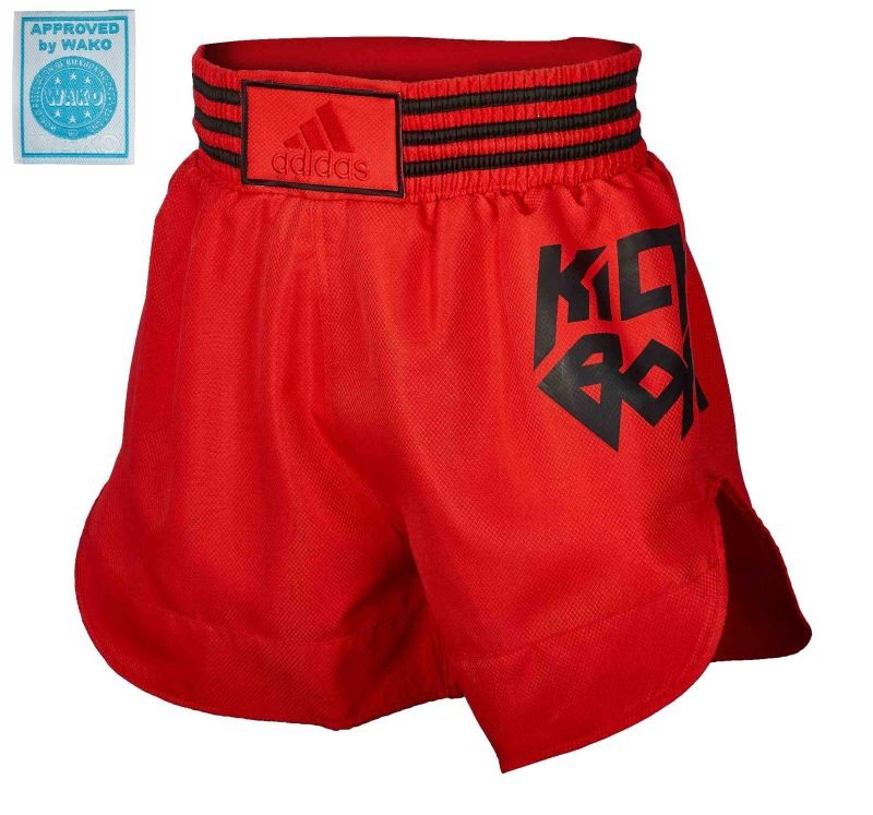 adidas kickboksbroek rood/zwart, ADISKB02