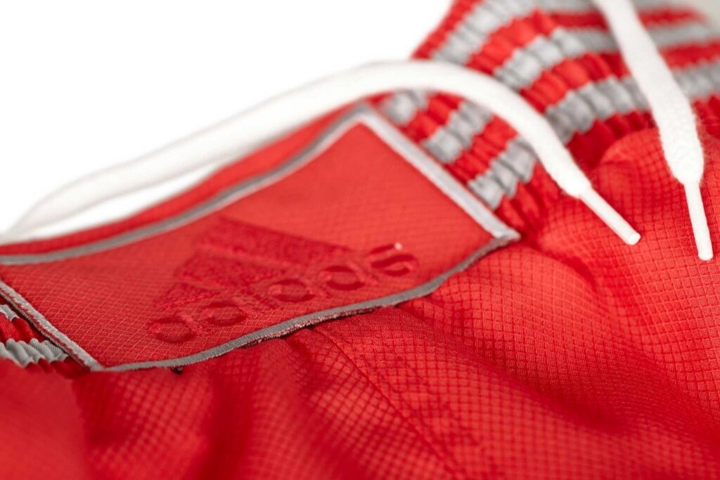 adidas kickboksbroek rood/zilver, ADISKB02