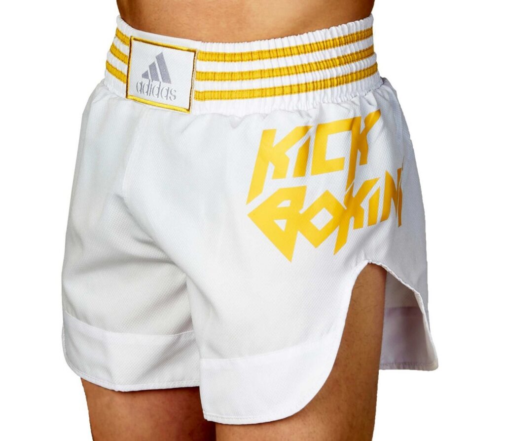adidas kickboksbroek wit/goud, ADISKB02