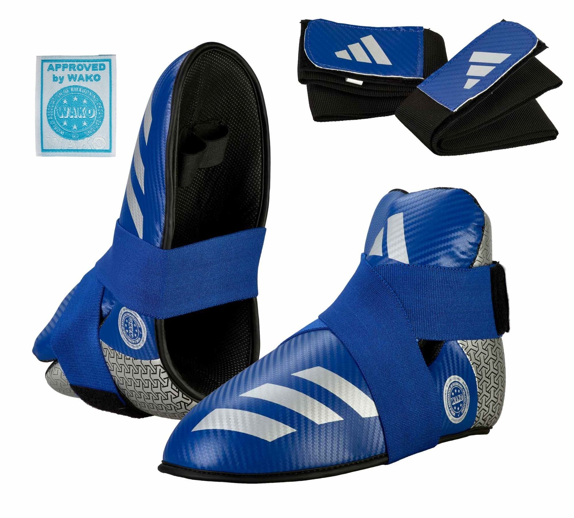 adidas Pro Kickboxing voetbescherming blauw/zilver, adiKBB300HD