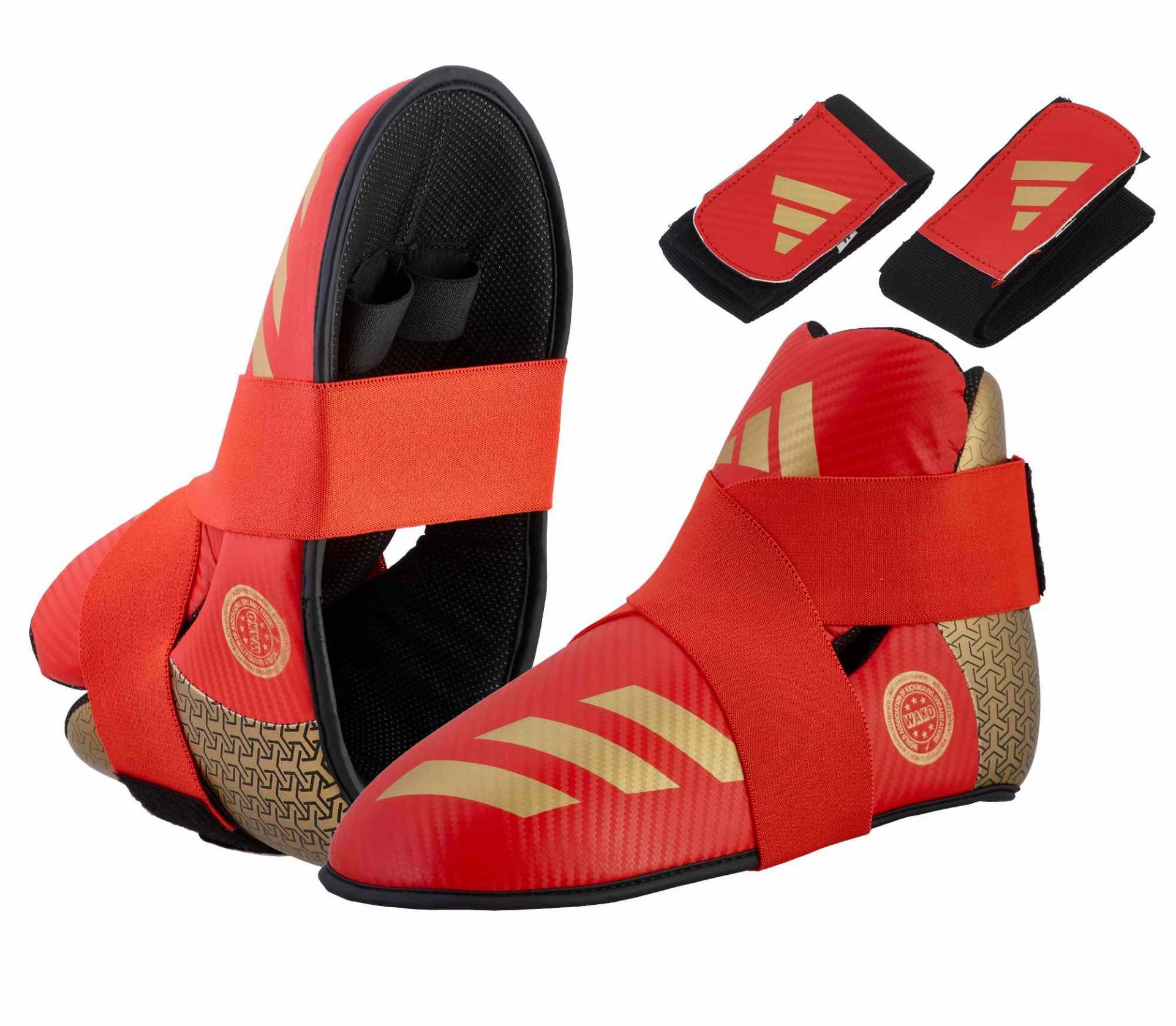 adidas Pro Kickboxing voetbescherming rood/goud, adiKBB300HD