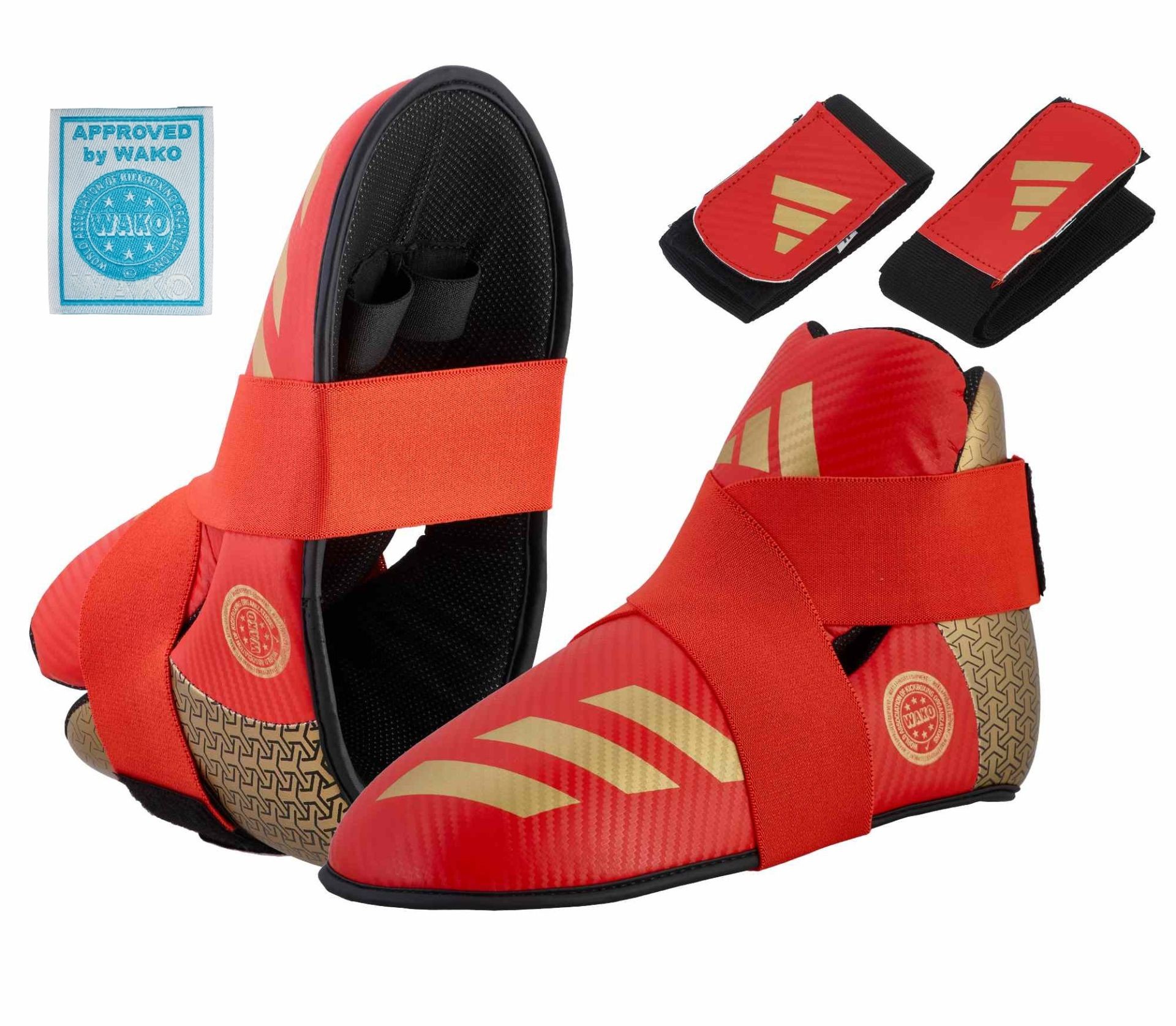 adidas Pro Kickboxing voetbescherming rood/goud, adiKBB300HD