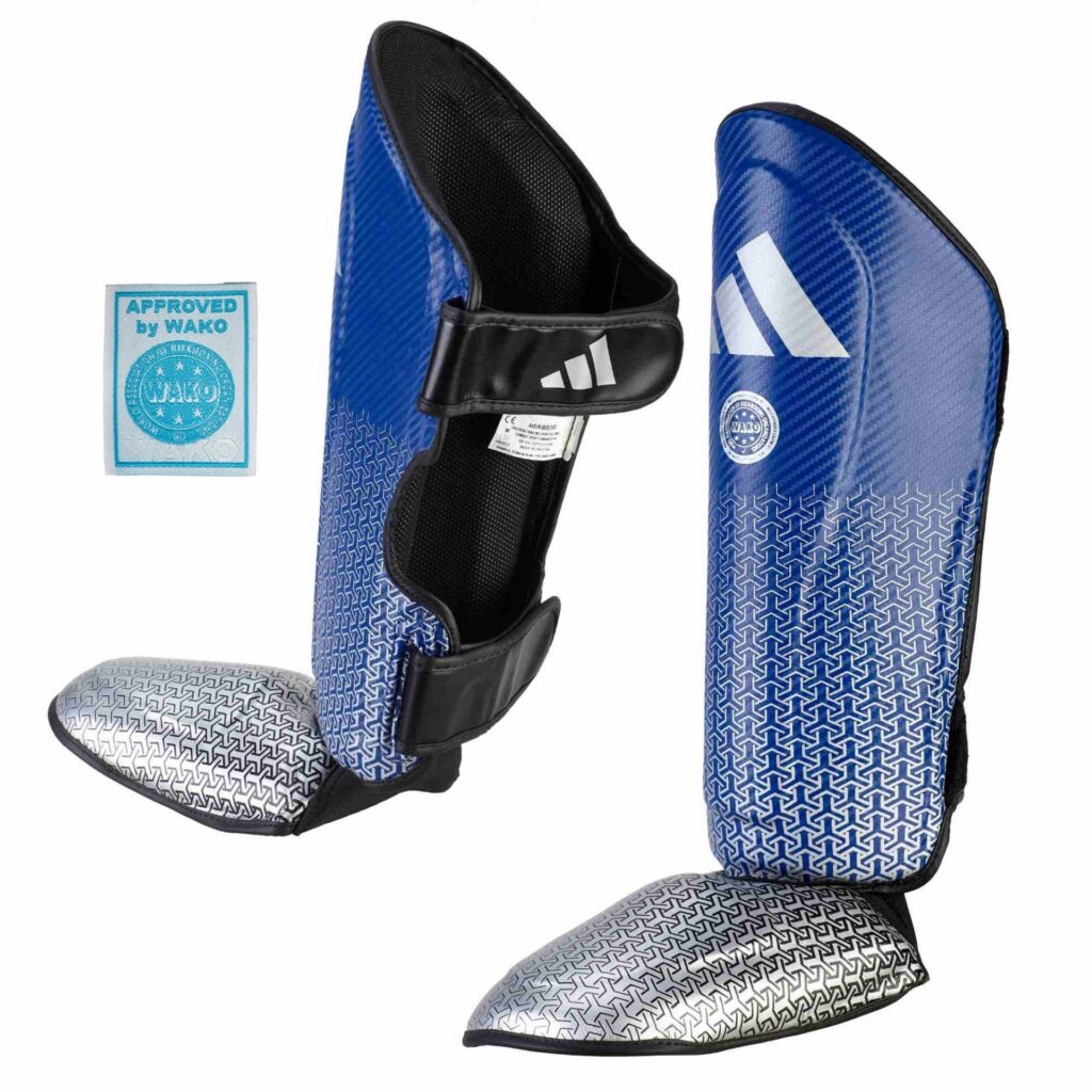 adidas Pro Kickboxing Schienbeenbescherming blauw/zilver, adiKBSI300